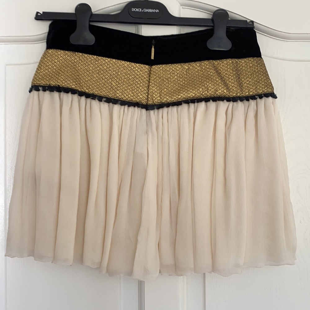 Roberto Cavalli white chiffon mini skirt. - Picture 2 of 9